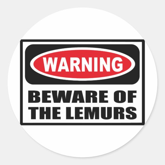 Rond ATTENTION AU Sticker LEMURS (Devant)