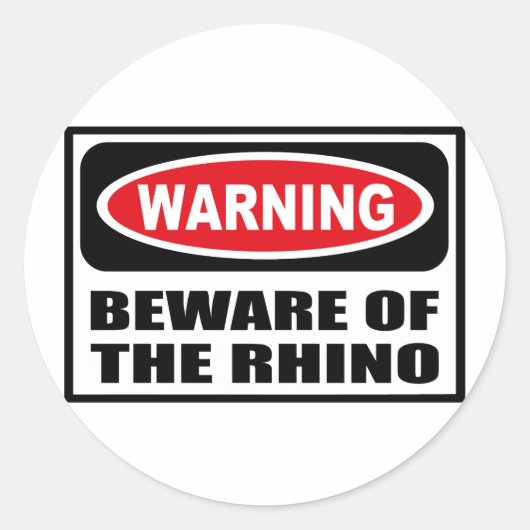 Rond ATTENTION AU Sticker RHINO (Devant)