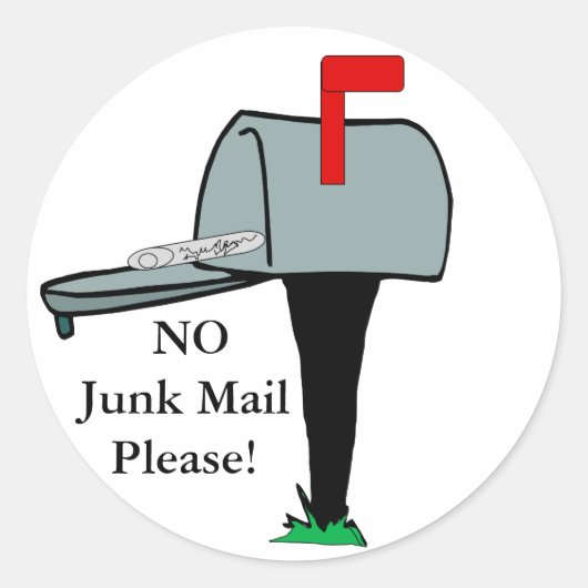 Rond AUCUN Courrier indésirable S'il vous plaît Sticker (Devant)