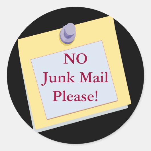 Rond AUCUN Courrier indésirable S'il vous plaît Sticker (Devant)