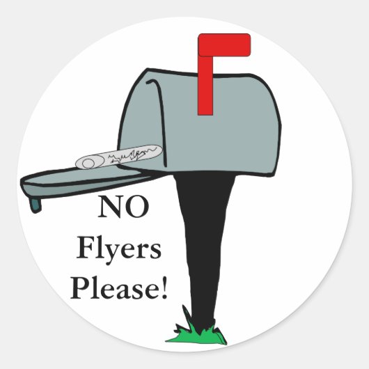 Rond AUCUN Flyers S'Il Vous Plaît Sticker (Devant)