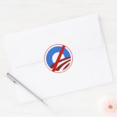 Rond Aucun signe anti-Obama Sticker (Enveloppe)