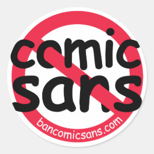 Rond Aucune feuille Comic Sans Sticker