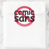 Rond Aucune feuille Comic Sans Sticker (Sac)