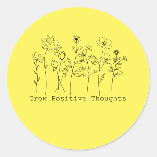 Rond Augmenter la pensée positive Sticker classique (Devant)