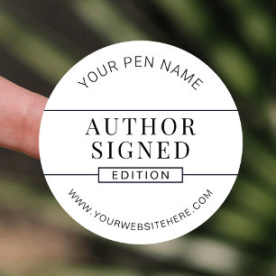 Rond Auteur Signé Édition Minimal Livre Signer Sticker