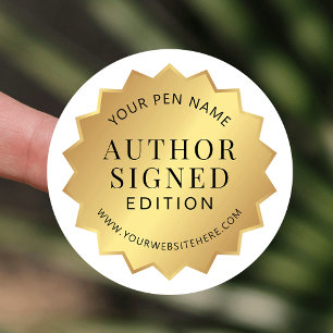 Rond Auteur Signé Édition Or Sticker Signer Livre Or