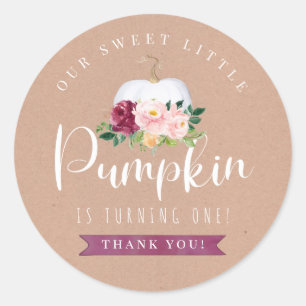 Rond Automne Citrouille Anniversaire Favoriser Sticker 