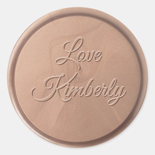 Rond Avec l'amour Chocolat Sticker Brown cire (Devant)