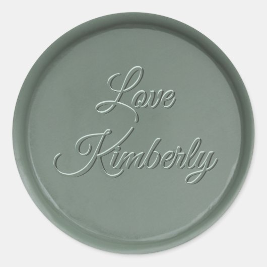 Rond Avec l'amour Sticker en cire foncée (Devant)