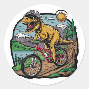Rond Aventure en descente : Sticker Vector Art coloré