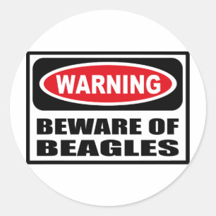 Rond Avertissement ATTENTION À Sticker BEAGLE
