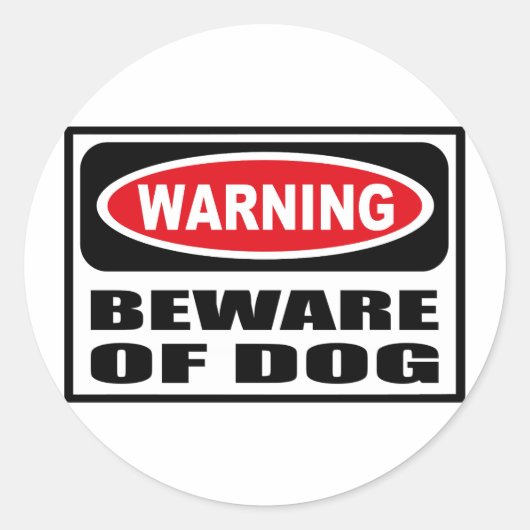 Rond Avertissement ATTENTION DE CHIEN Sticker (Devant)