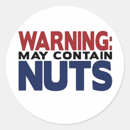 Rond AVERTISSEMENT : PEUT CONTENIR UN Sticker NUTS (Devant)