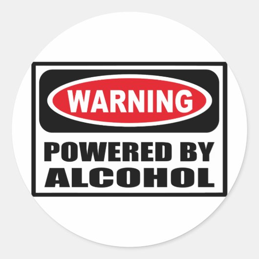 Rond Avertissement POWERED BY ALCOHOL Sticker (Devant)