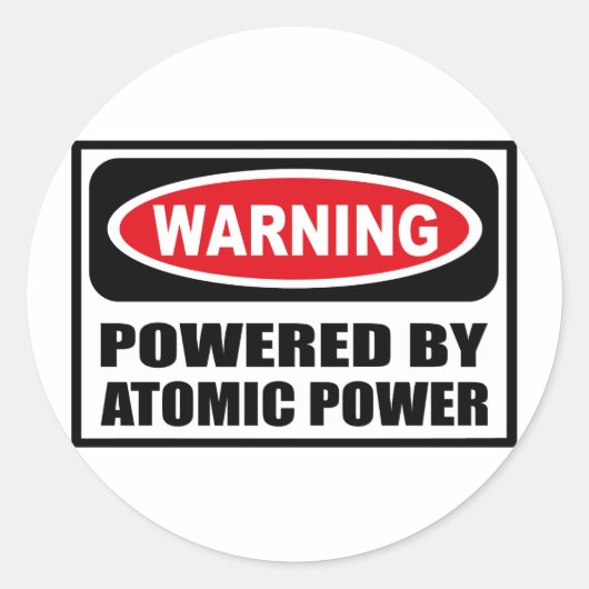 Rond Avertissement POWERED BY ATOMIC POWER Sticker (Devant)