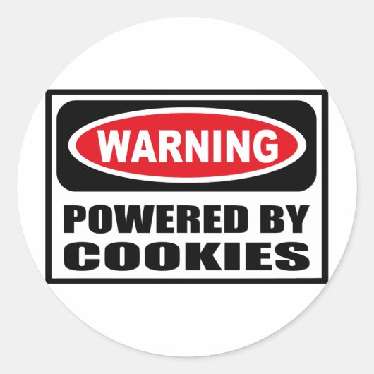 Rond Avertissement POWERED BY COOKIES Sticker (Devant)