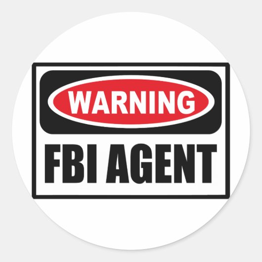 Rond Avertissement Sticker de l'agent du FBI (Devant)