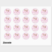 Rond Avion Pink Baby shower Sticker Aventure commence (Feuille)