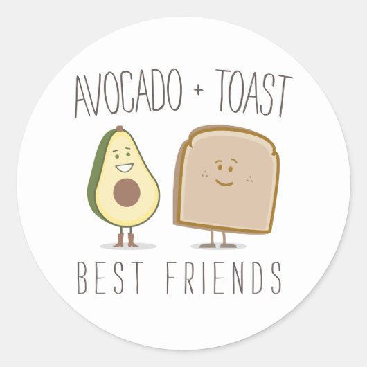 Rond Avocado + Toast Best Friends Sticker (Devant)