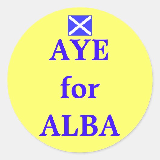 Rond Aye pour Alba Scottish Independence Sticker (Devant)