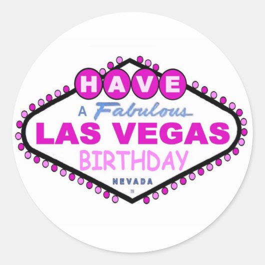 Rond Ayez Un Sticker D'Anniversaire De Las Vegas Fabule (Devant)
