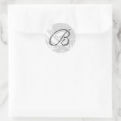 Rond B Monogramme Mariage Enveloppe Sticker (Sac)