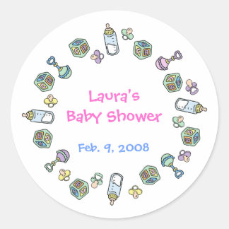 Rond Baby shower Cutietoots Favoriser Sticker
