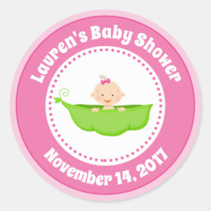 Rond Baby shower de pois doux Favoriser Balise Sticker