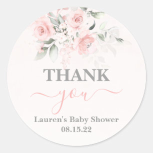 Rond Baby shower rose pâle Sticker classique