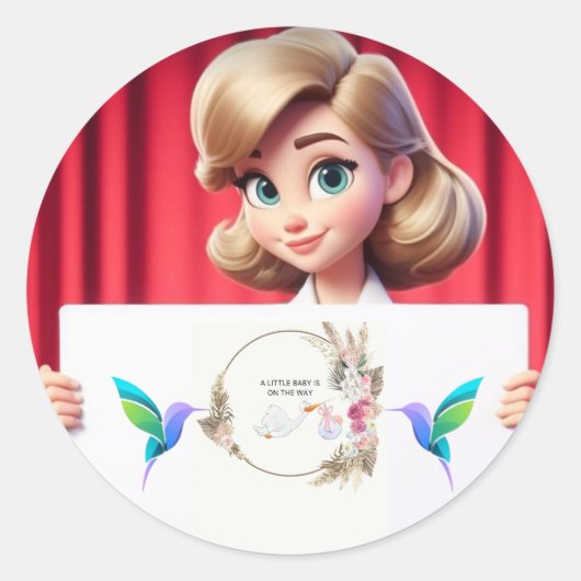 Rond Baby shower sticker (Devant)