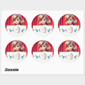 Rond Baby shower sticker (Feuille)