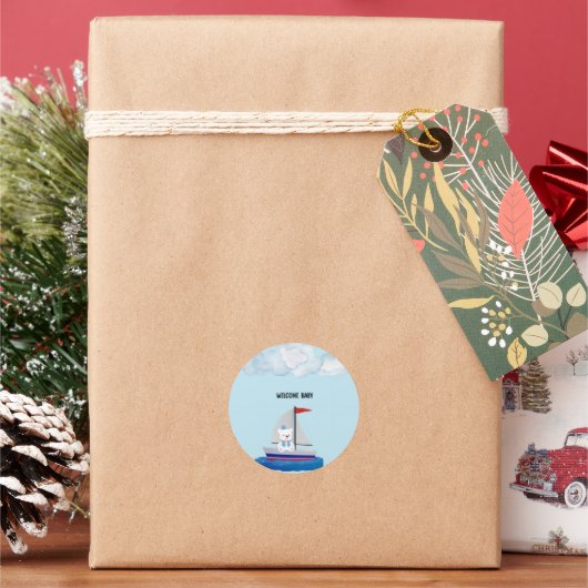 Rond Baby Shower Sticker (vacances)