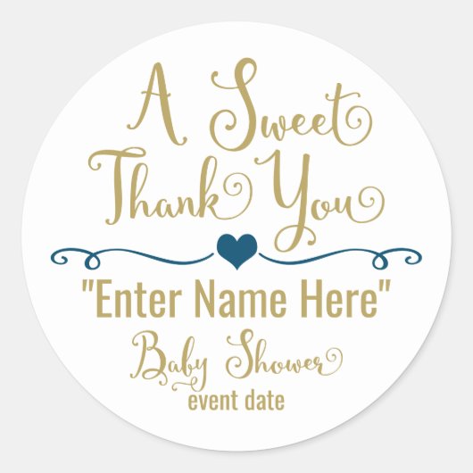 ROND BABY SHOWER STICKER | UN MERCI DOUCE (Devant)