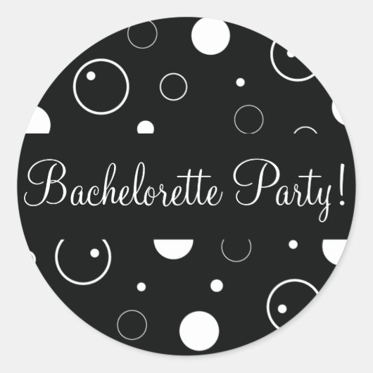 Rond Bachelorette Party Bubbles Enveloppe Sticker (Devant)