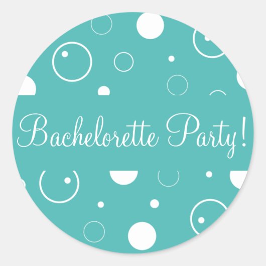 Rond Bachelorette Party Bubbles Enveloppe Sticker (Devant)