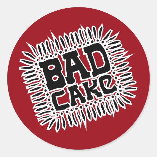 Rond Bad Cake Logo Sticker - Rouge (Devant)