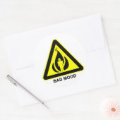 Rond Bad Mood Warning Sign Sticker (Enveloppe)