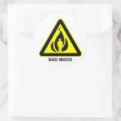 Rond Bad Mood Warning Sign Sticker (Sac)