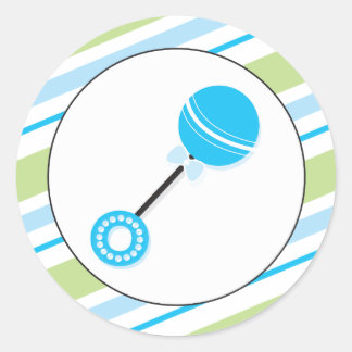 Rond Bague bleue | Sticker Baby shower Faveur