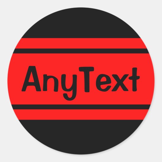 Rond Baguette noire rouge n'importe quel Sticker de tex (Devant)