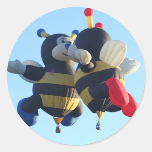 Rond Baiser Bees Sticker à ballon à air chaud (Devant)