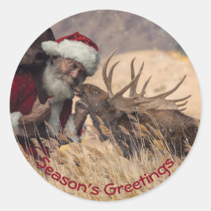 Rond Baiser Père Noël et Sticker d'orignal