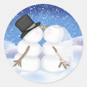Rond Baiser Snowmen Mariée et Sticker de chambre