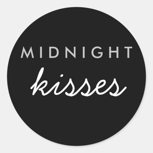 Rond Baisers de minuit Sticker de mariage Black Silver (Devant)