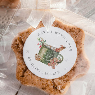 Rond Baked With Love Christmas Hot Cocoa Sticker