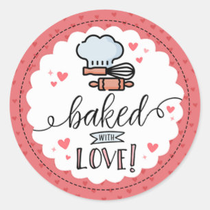 Rond Baked with Love Small Business Sticker