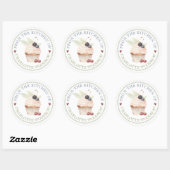 Rond Baker Pastry Chef Cupcake Label Sticker (Feuille)