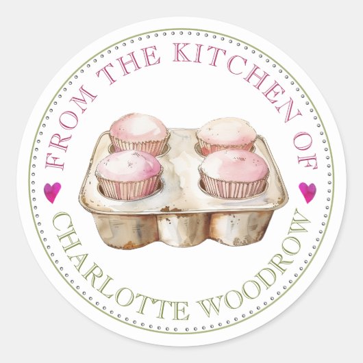 Rond Baker Pastry Chef Muffins Food Label Sticker (Devant)