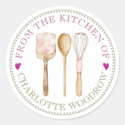 Rond Baker Pastry Chef Tools Food Label Sticker (Devant)